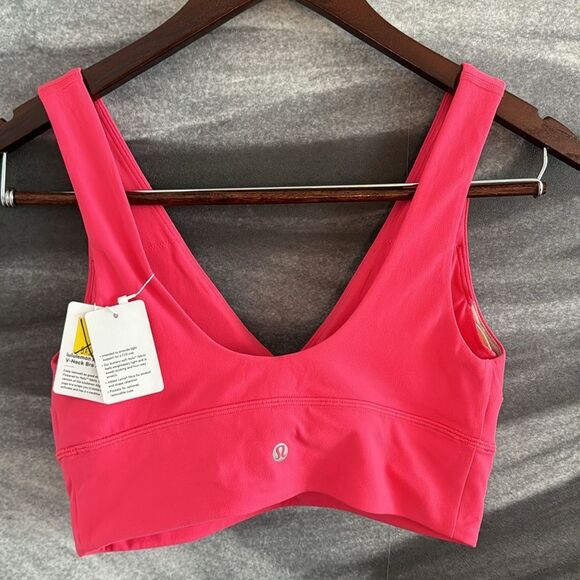 lululemon athletica Other - Lululemon Align V-Neck Bra Light Support, C/D Cup Lip Gloss size 8 NWT Pink yoga